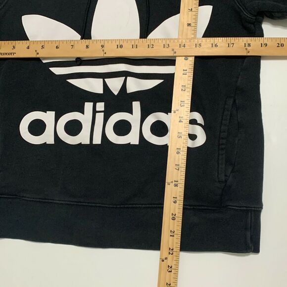 Adidas Golf Pullover Hoodie Sweatshirt XS Womens Black Kangaroo Pockets Big Logo - Picture 4 of 10